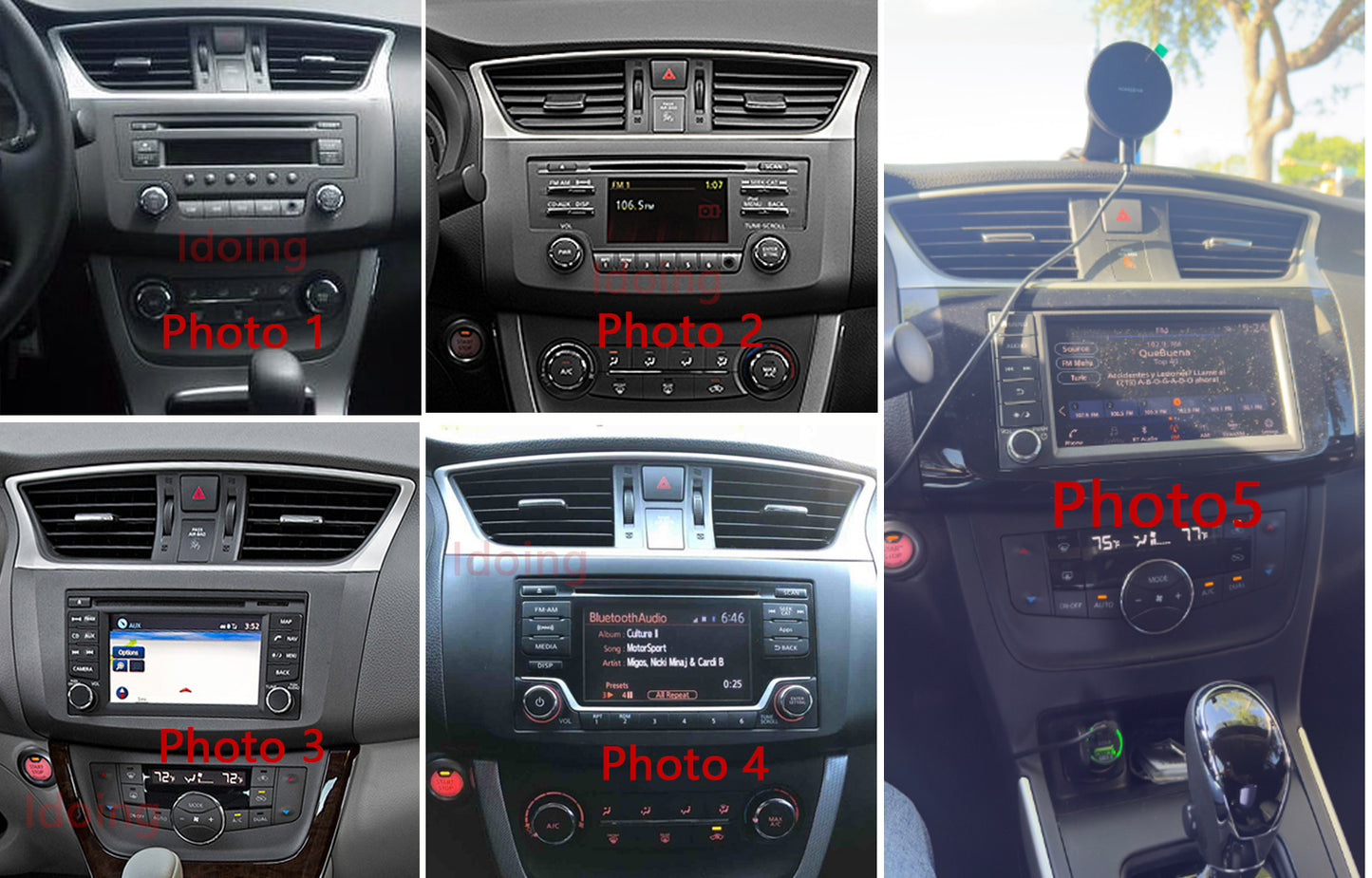 Idoing 9inch Android 13 Radio Head Unit Qualcomm Chip For Nissan Sentra B17 2012-2017