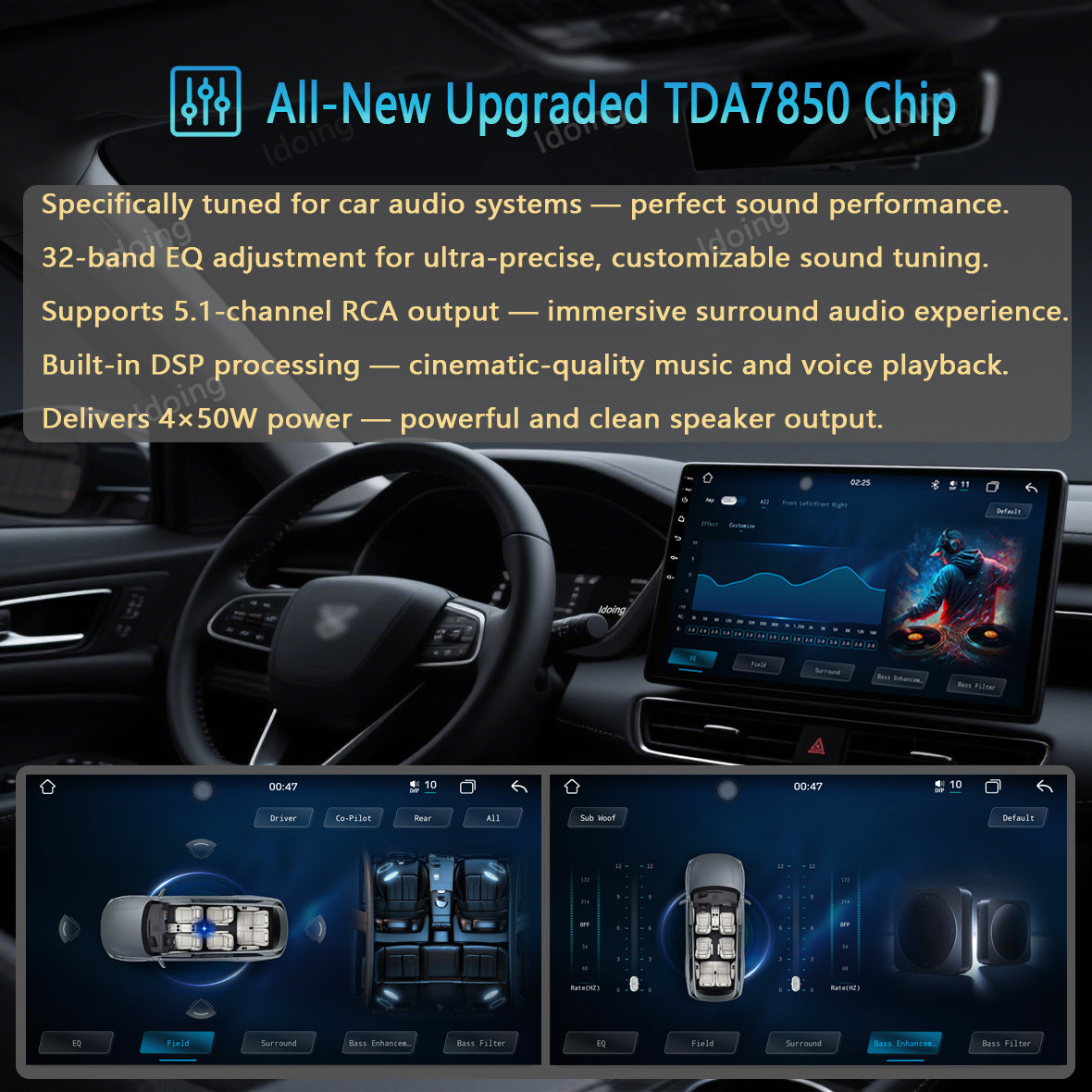 Idoing 10,2 Zoll Android 12 Radio-Headunit für Mitsubishi Lancer 2010-2016