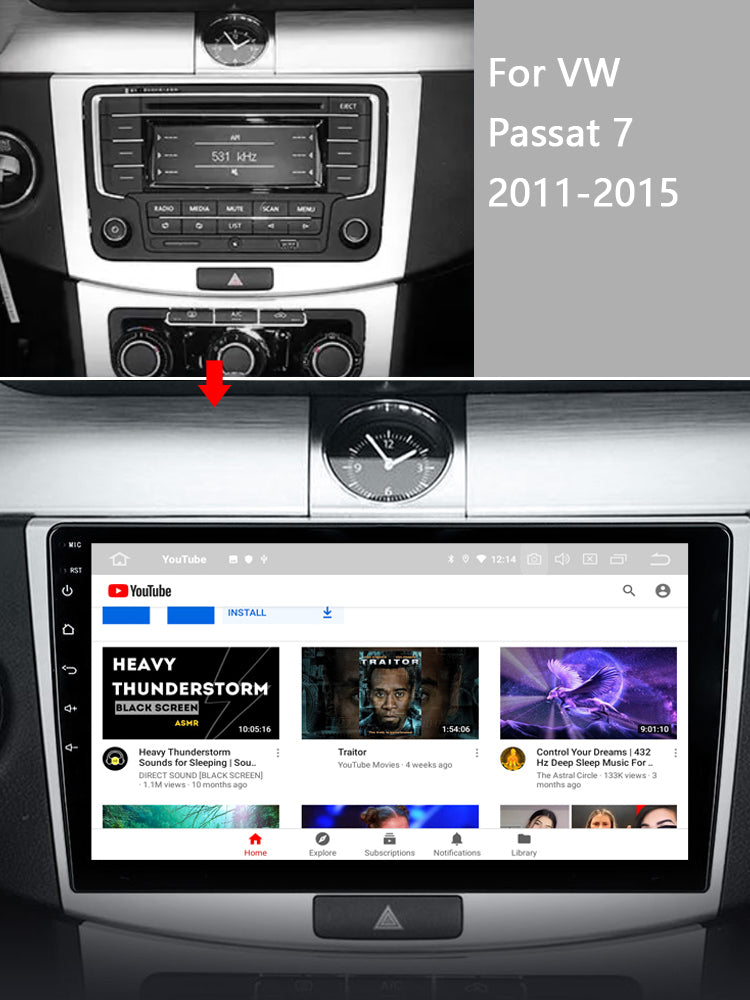 Idoing 10.2inch Android 13 Radio Head Unit Qualcomm Chip For Volkswagen Passat 7 2011-2015