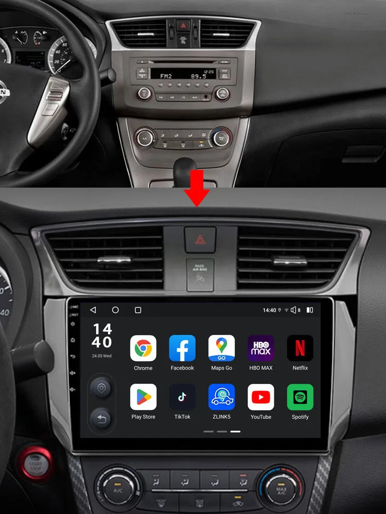Idoing 9inch Android 13 Radio Head Unit Qualcomm Chip For Nissan Sentra B17 2012-2017