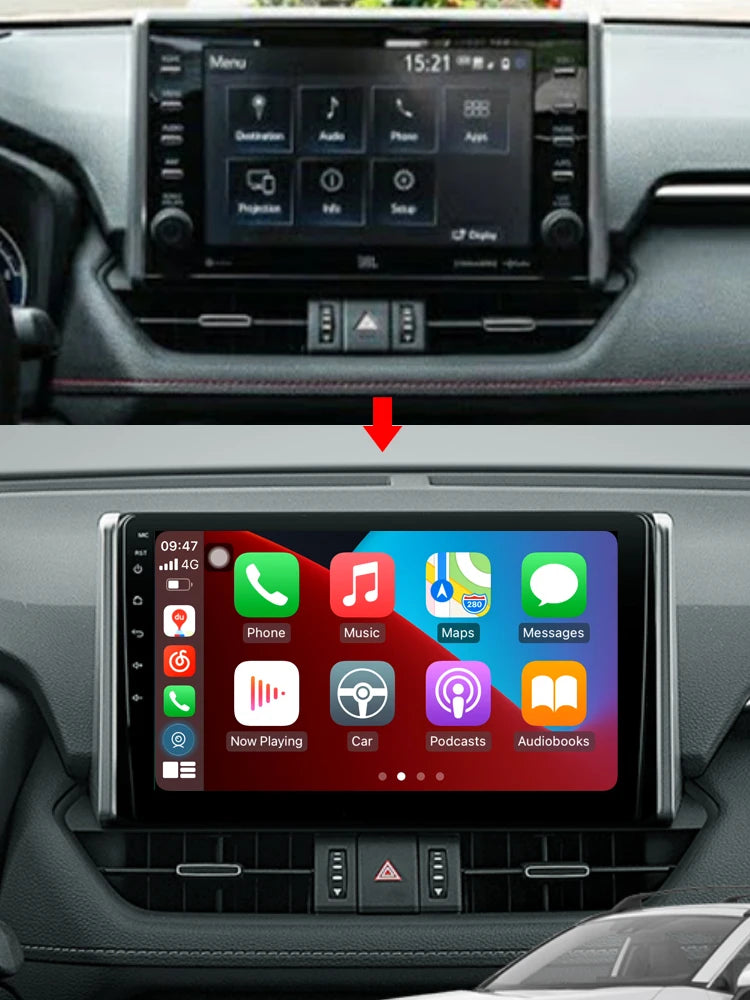 Idoing 10.2inch Android 13 Radio Head Unit Qualcomm Chip For Toyota RAV4 5 XA50 2018-2023