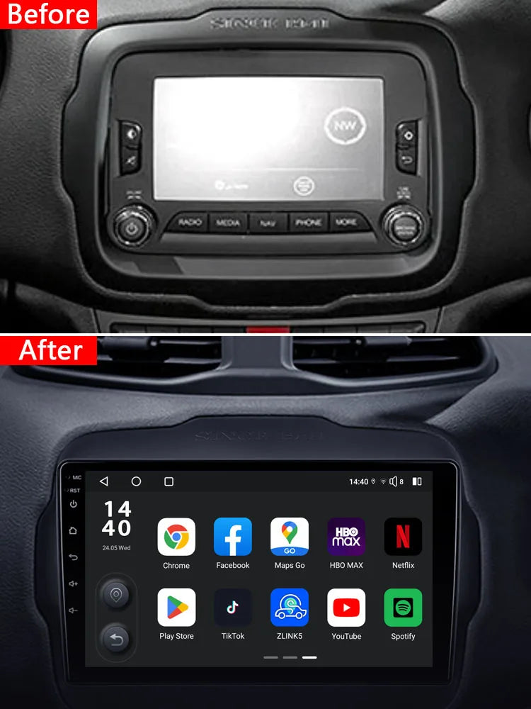 Idoing 9inch Android 13 Radio Head Unit Qualcomm Chip For Jeep Renegade 2014-2018