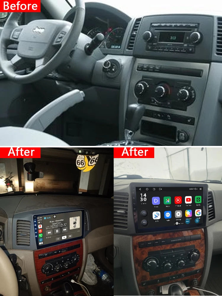 Idoing 10.2inch Android 13 Radio Head Unit Qualcomm Chip For JEEP Grand Cherokee 2004-2007