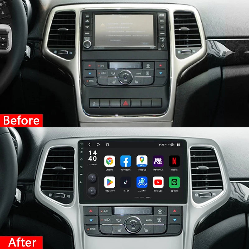 Idoing 9inch Android 13 Radio Head Unit Qualcomm Chip For Jeep Grand Cherokee WK2 2008-2017