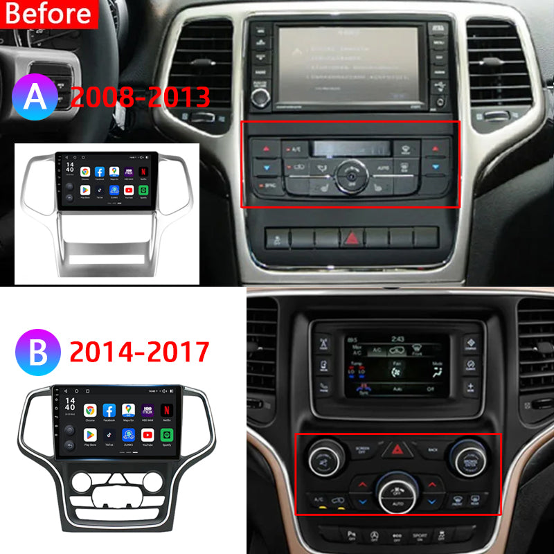 Idoing 9inch Android 13 Radio Head Unit Qualcomm Chip For Jeep Grand Cherokee WK2 2008-2017