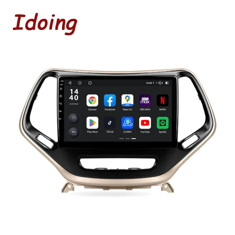 Idoing 9inch Android 13 Radio Head Unit Qualcomm Chip For Jeep Cherokee 5 KL 2014-2018
