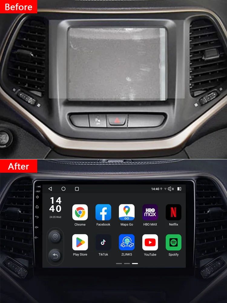 Idoing 9inch Android 13 Radio Head Unit Qualcomm Chip For Jeep Cherokee 5 KL 2014-2018