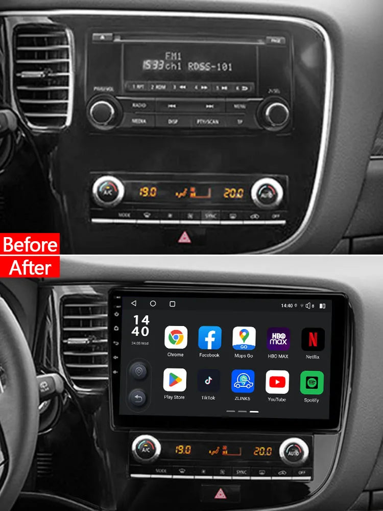 Idoing 10.2inch Android 13 Radio Head Unit Qualcomm Chip For Mitsubishi Outlander 3 2018-2021