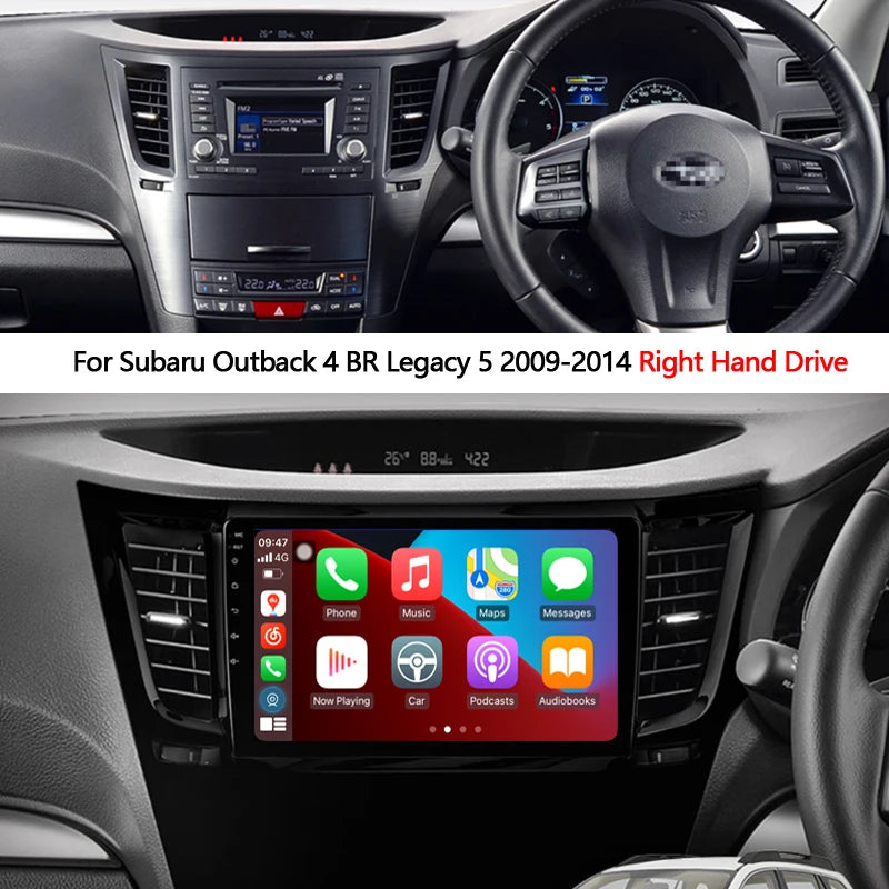 Idoing 9inch Android 13 Radio Head Unit Qualcomm Chip For Subaru Outback 4 BR Legacy 5 2009-2014
