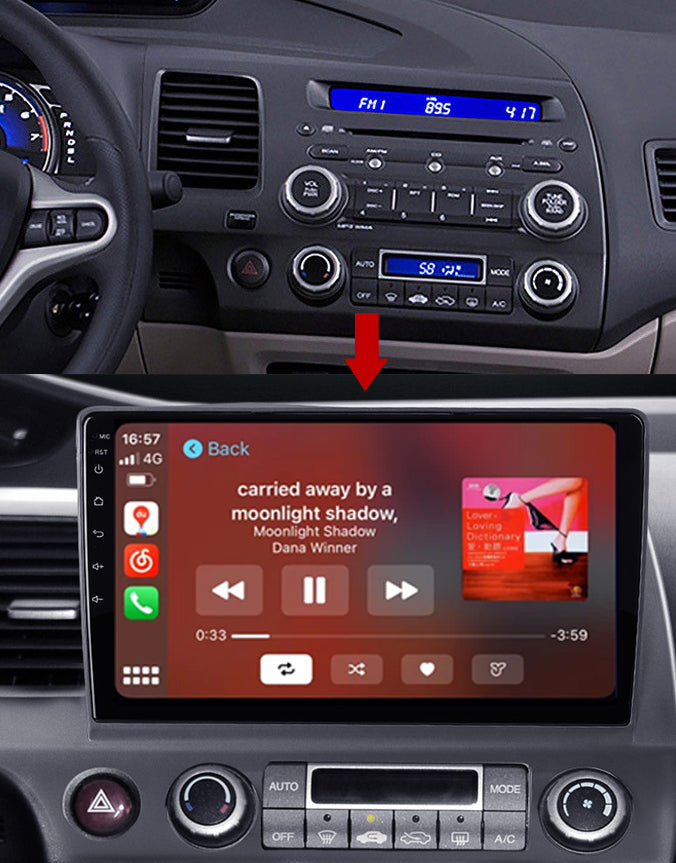 Idoing 10.2inch Android 13 Radio Head Unit Qualcomm Chip For Honda Civic8 FK FN FD 2005-2012