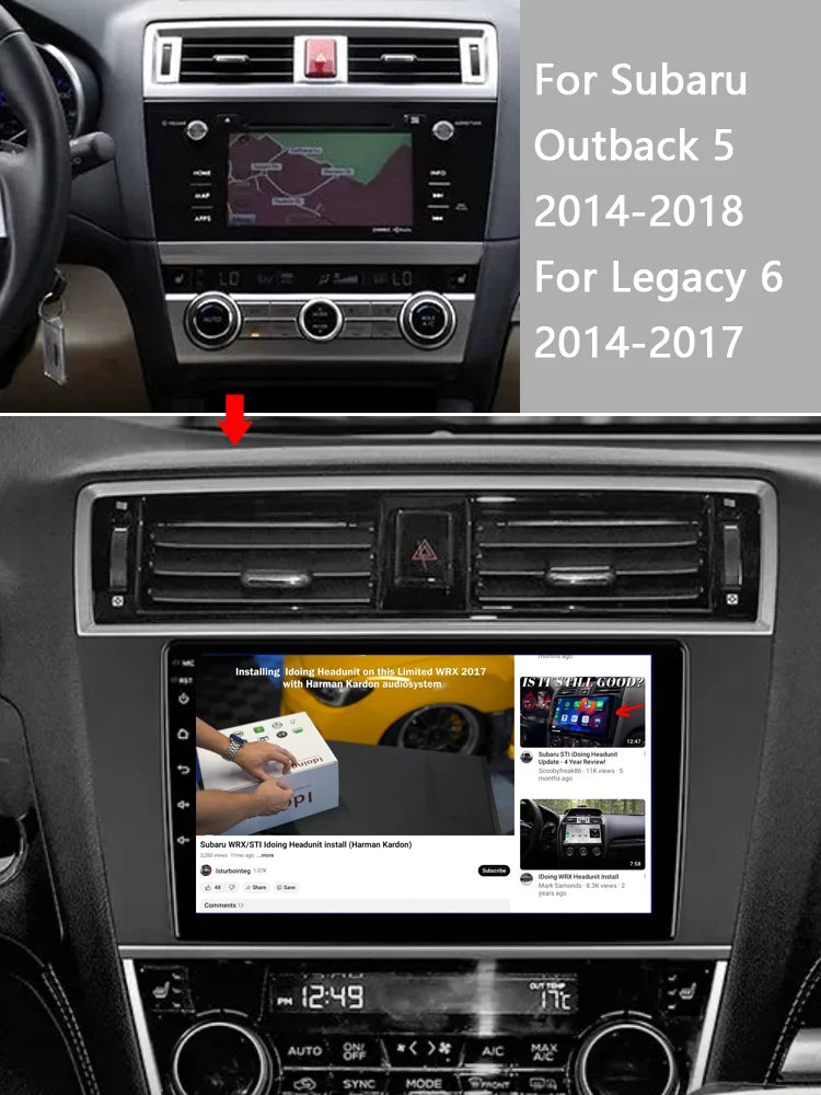 Idoing 9inch Android 13 Radio Head Unit Qualcomm Chip For Subaru Outback 5 Legacy 6 2014-2019