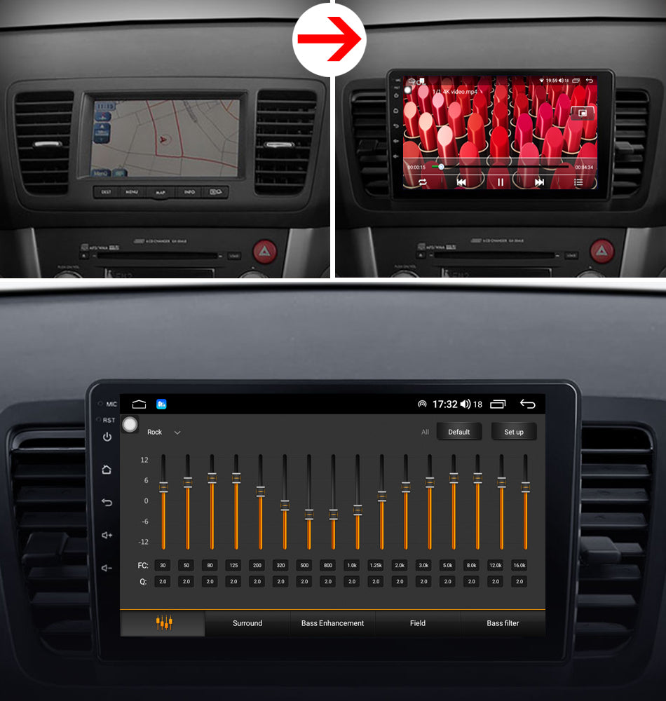 Idoing 9inch Android 13 Radio Head Unit Qualcomm Chip For Subaru Outback 3 Legacy 4 2003-2009