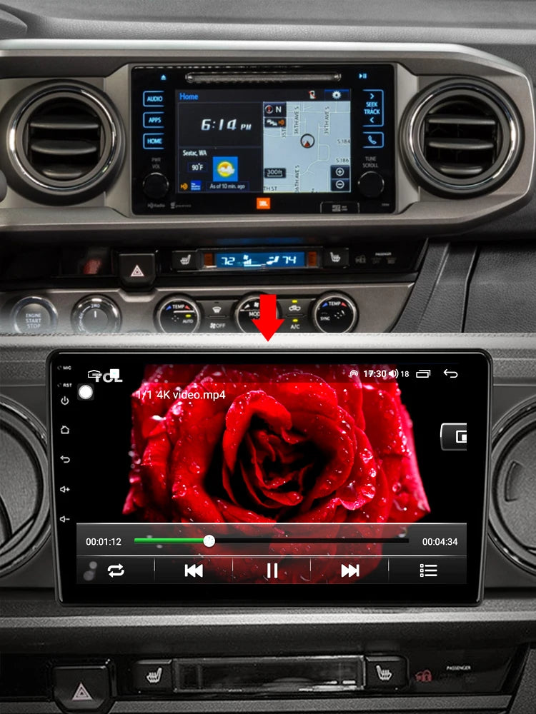 Idoing 9inch Android 13 Radio Head Unit Qualcomm Chip For Toyota Tacoma N300 2015-2021