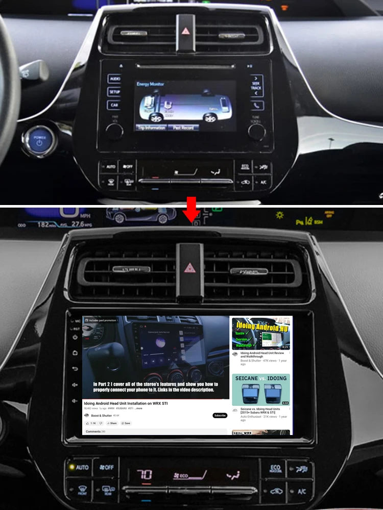 Idoing 9inch Android 13 Radio Head Unit Qualcomm Chip For Toyota Prius XW50 2015-2020