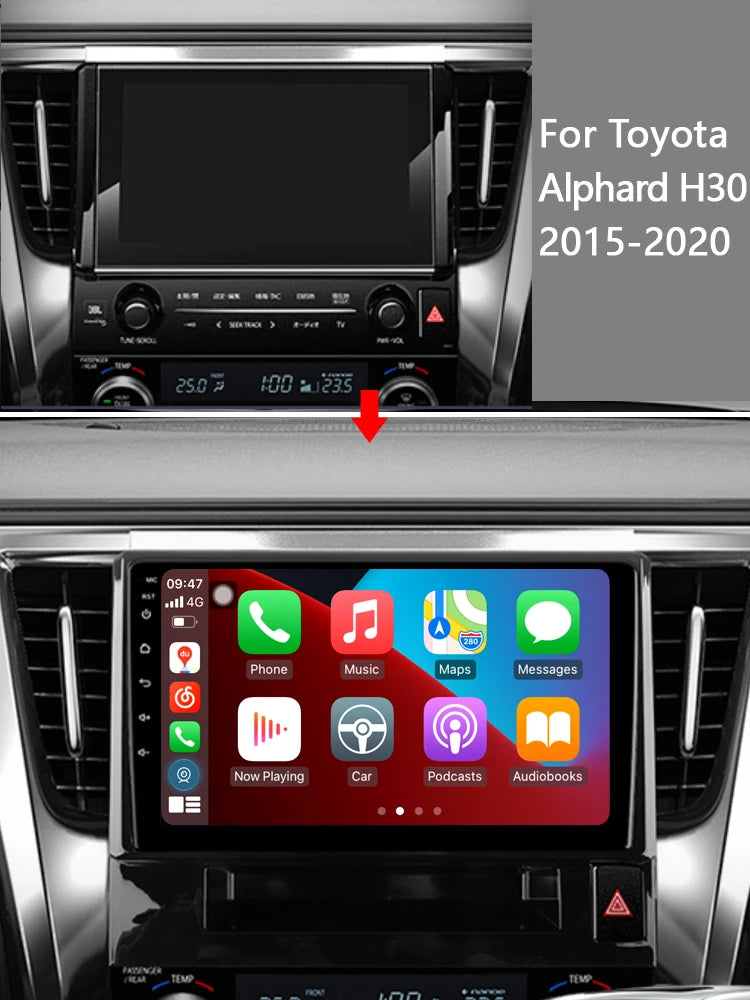 Idoing 10.2inch Android 13 Radio Head Unit Qualcomm Chip For Toyota Alphard H30 2015-2020