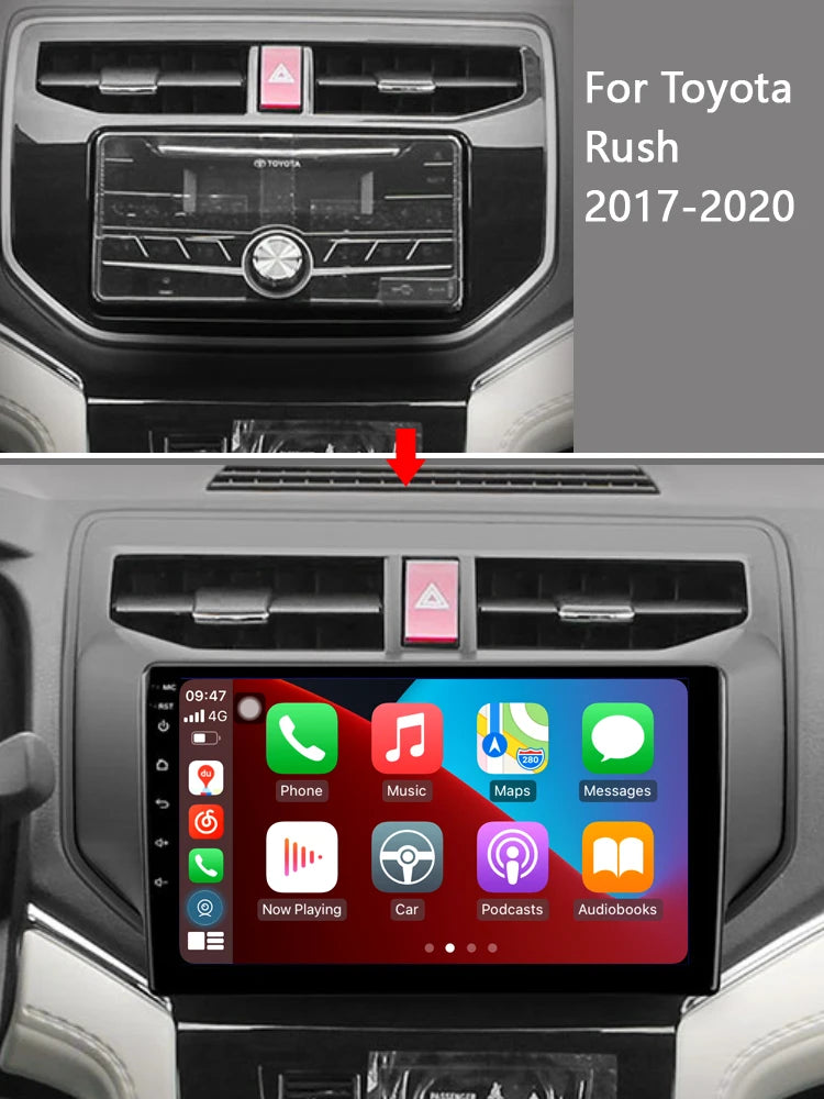 Idoing 9inch Android 13 Radio Head Unit Qualcomm Chip For Toyota Rush 2017-2020