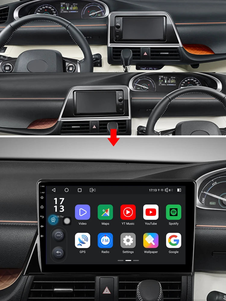 Idoing 10.2inch Android 13 Radio Head Unit Qualcomm Chip For Toyota Sienta LHD RHD 2015-2022