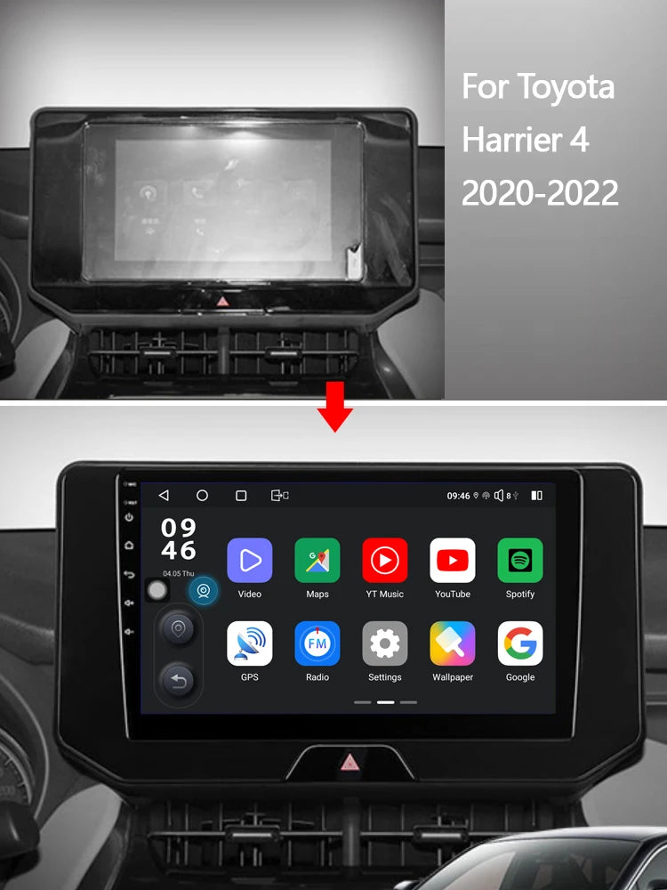 Idoing 10.2inch Android 13 Radio Head Unit Qualcomm Chip For Toyota Harrier 4 XU80 2020-2022