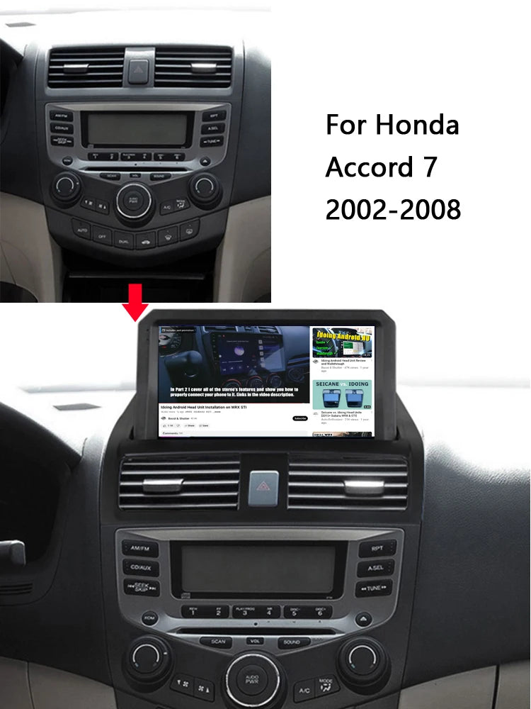 Idoing 9inch Android 13 Radio Head Unit Qualcomm Chip For Honda Accord 7 VII 2002-2008