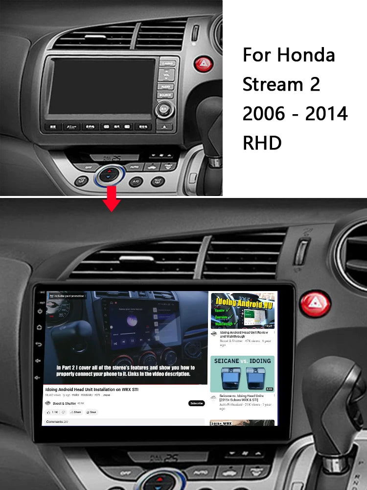 Idoing 10.2inch Android 13 Radio Head Unit Qualcomm Chip For Honda Stream 2 2006-2014