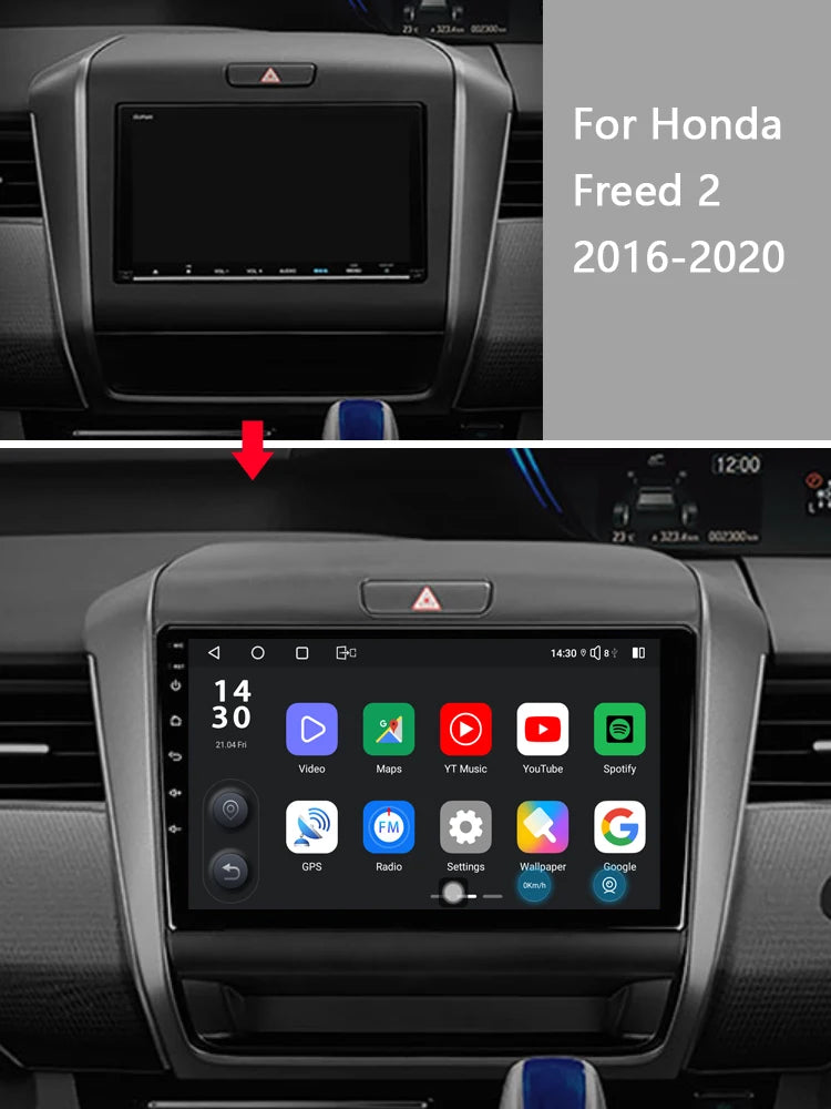 Idoing 9inch Android 13 Radio Head Unit Qualcomm Chip For Honda Freed 2 2016-2020