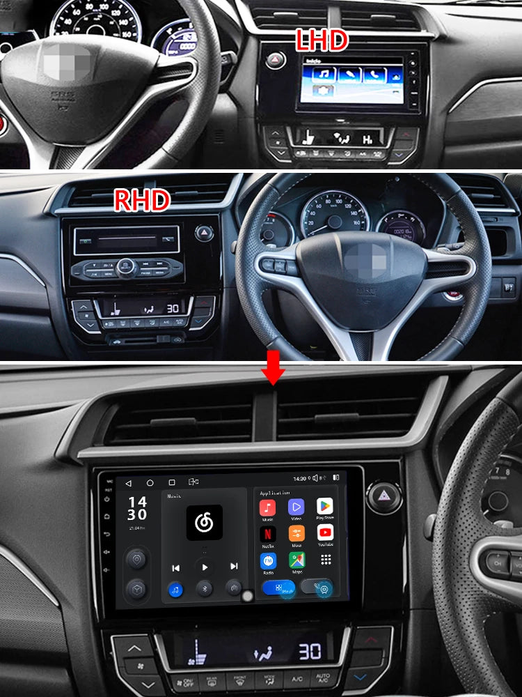 Idoing 9inch Android 13 Radio Head Unit Qualcomm Chip For Honda BRV LHD RHD 2015-2019