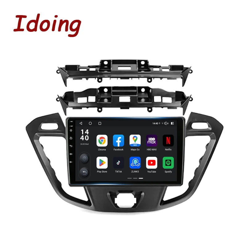 Idoing 9inch Android 13 Radio Head Unit Qualcomm Chip For Ford Tourneo Custom Transit 2012-2021