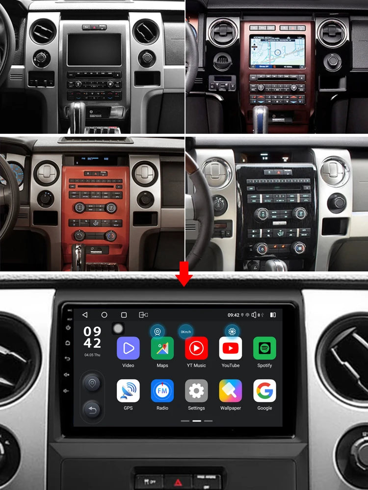 Idoing 9inch Android 13 Radio Head Unit Qualcomm Chip For Ford F150 P415 Raptor 2008-2014
