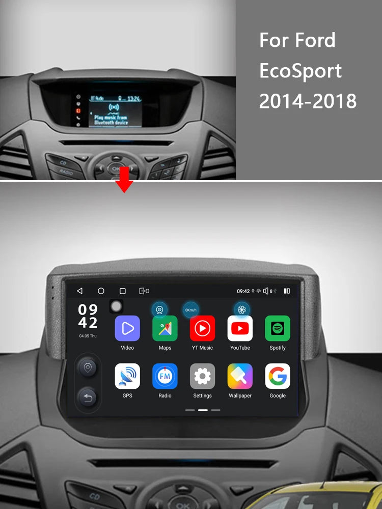 Idoing 9inch Android 13 Radio Head Unit Qualcomm Chip For Ford EcoSport 2014-2018