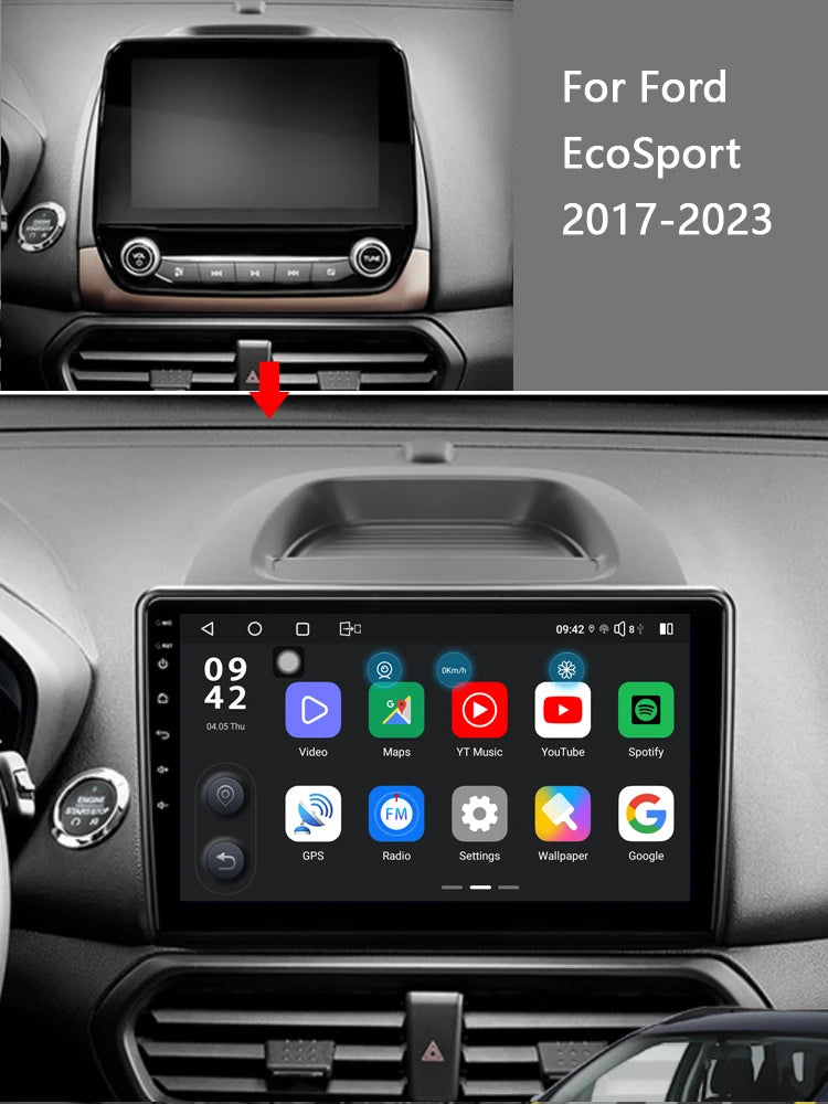 Idoing 10.2inch Android 13 Radio Head Unit Qualcomm Chip For Ford EcoSport 2017-2023