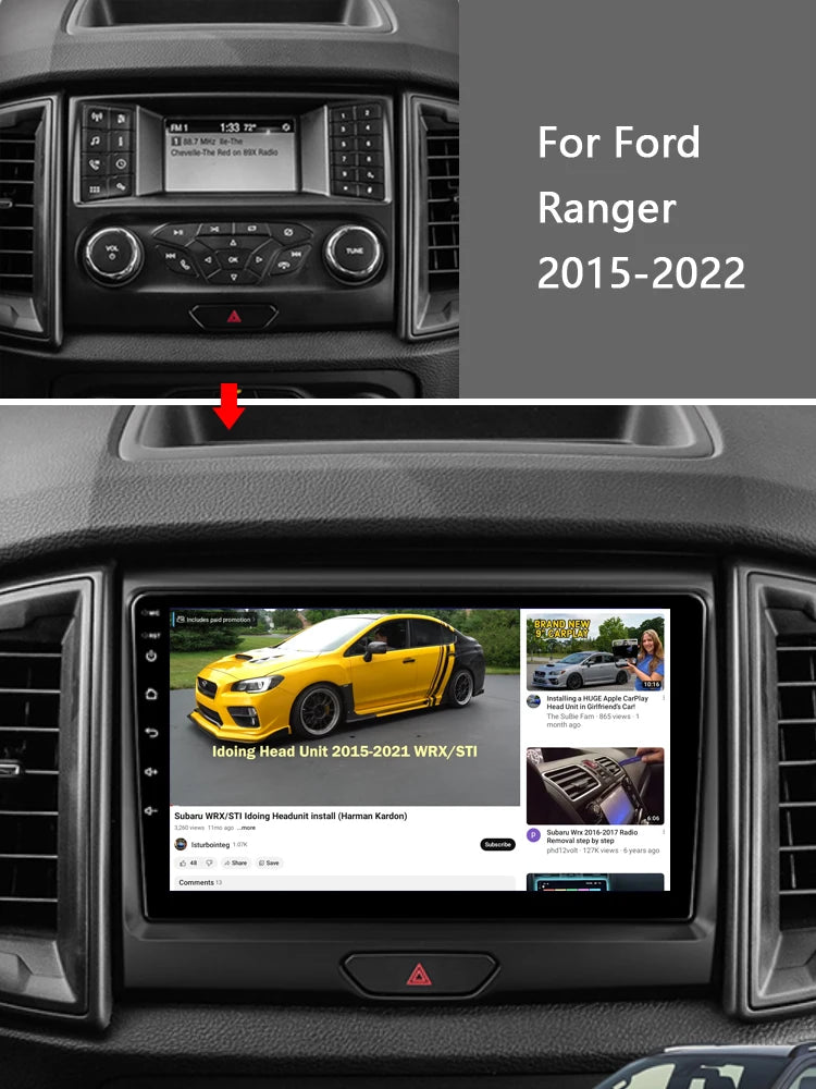 Idoing 9inch Android 13 Radio Head Unit Qualcomm Chip For Ford Ranger P703 2015-2022