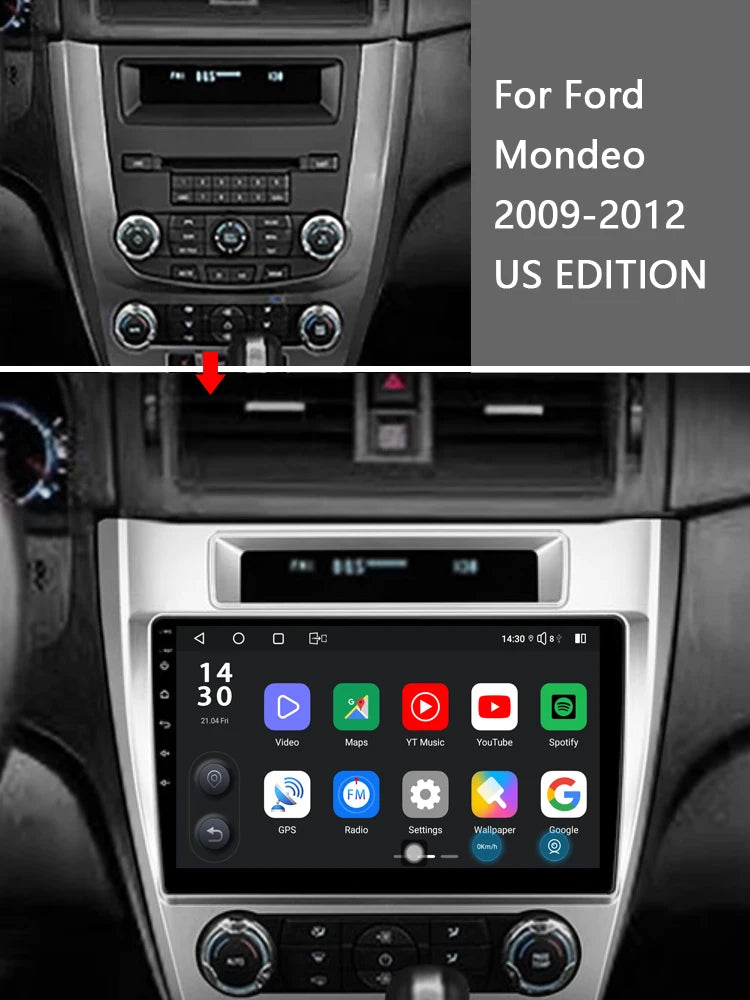 Idoing 10.2inch Android 13 Radio Head Unit Qualcomm Chip For Ford Mondeo 2009-2012