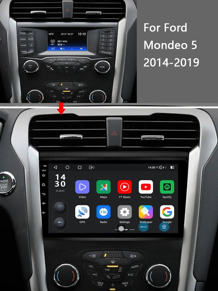 Idoing 9inch Android 13 Radio Head Unit Qualcomm Chip For Ford Mondeo 5 2014-2019