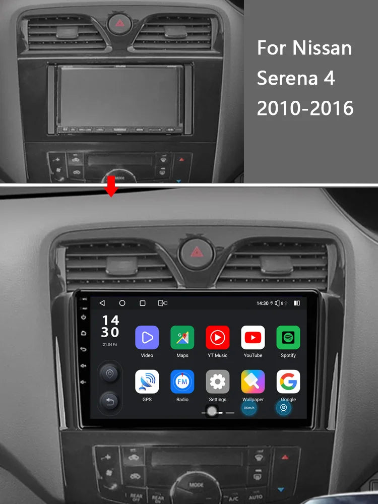 Idoing 9inch Android 13 Radio Head Unit Qualcomm Chip For Nissan Serena 4 C26 2010-2016