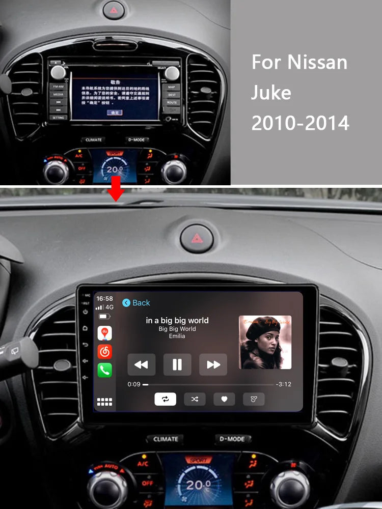 Idoing 9inch Android 13 Radio Head Unit Qualcomm Chip For Nissan Juke 2010-2014