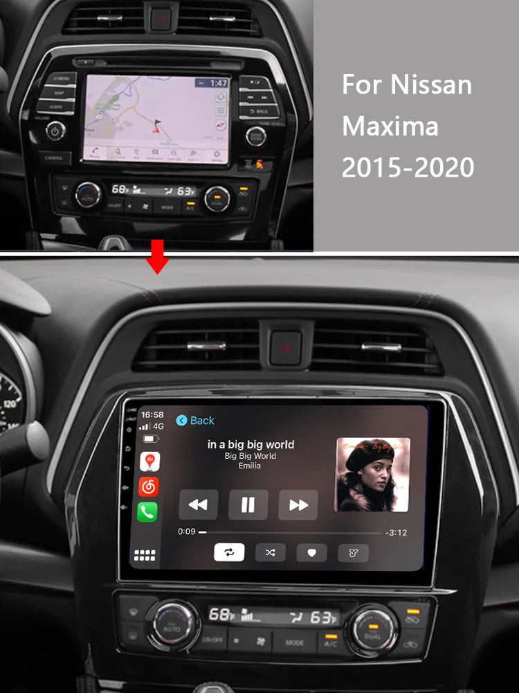 Idoing 9inch Android 13 Radio Head Unit Qualcomm Chip For Nissan Maxima A36 2015-2020