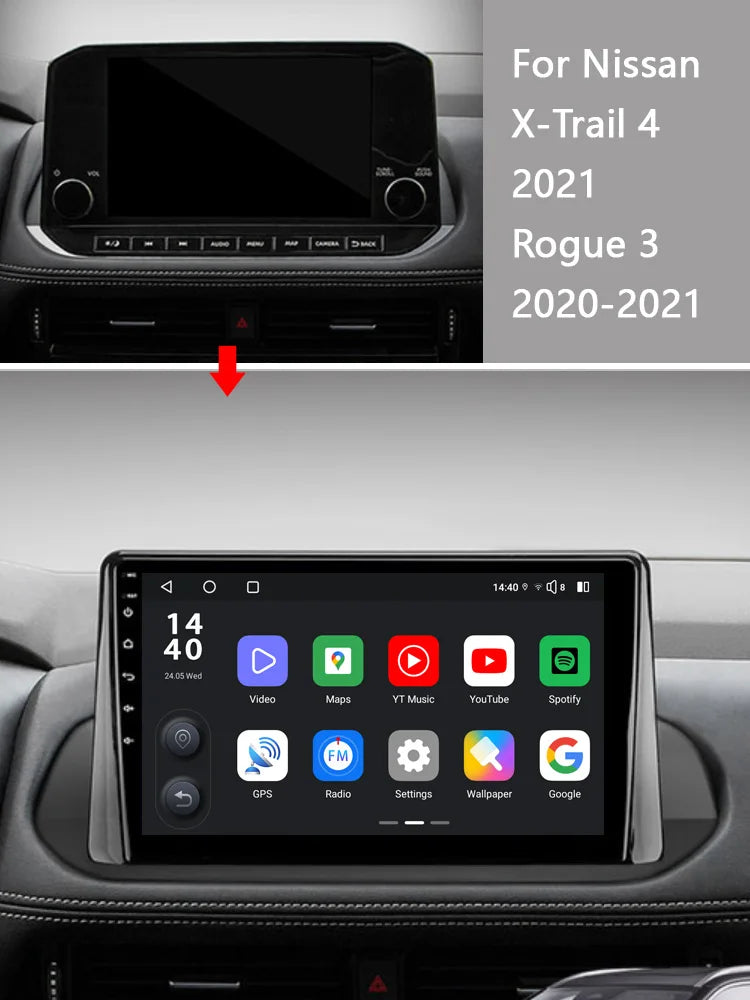 Idoing 10.2inch Android 13 Radio Head Unit Qualcomm Chip For Nissan X-Trail 4 2021 Rogue 3 2020-2021