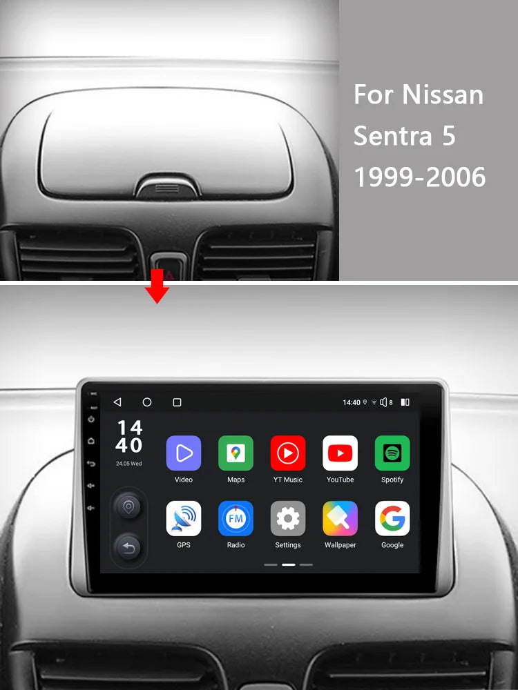 Idoing 10.2inch Android 13 Radio Head Unit Qualcomm Chip For Nissan Sentra 1999-2006