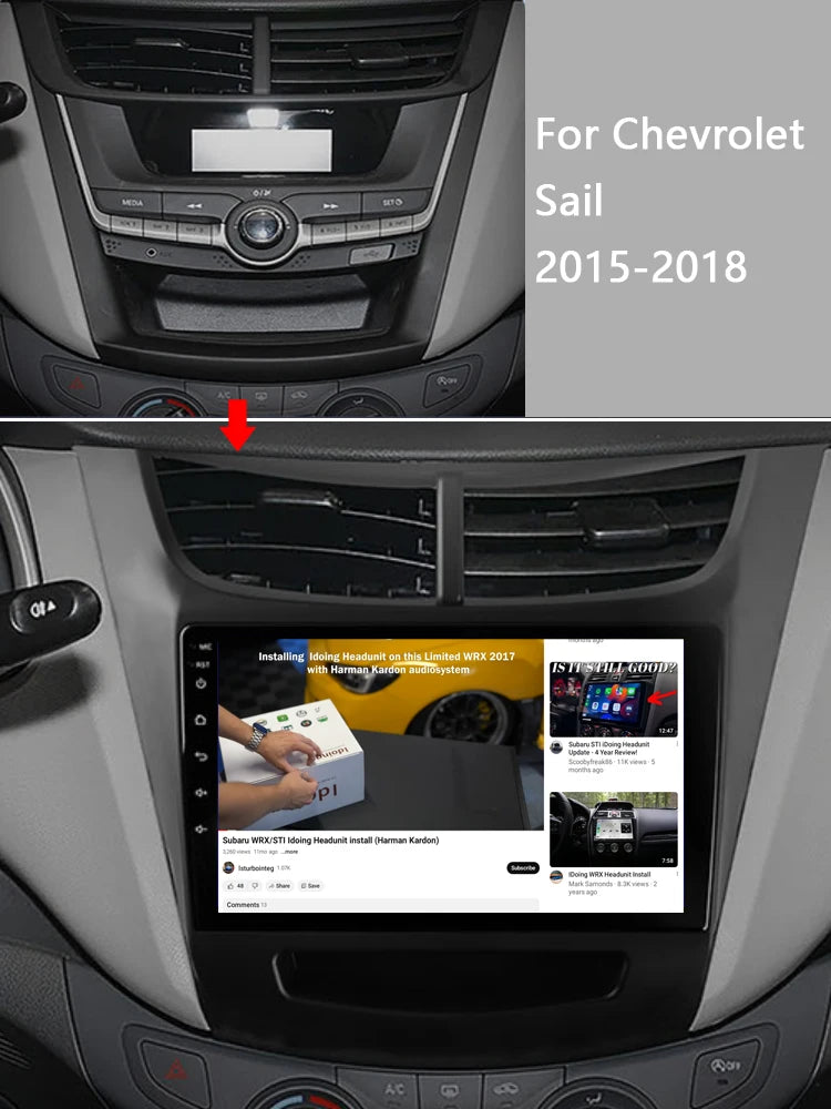 Idoing 9inch Android 13 Radio Head Unit Qualcomm Chip For Chevrolet Sail 2015-2018