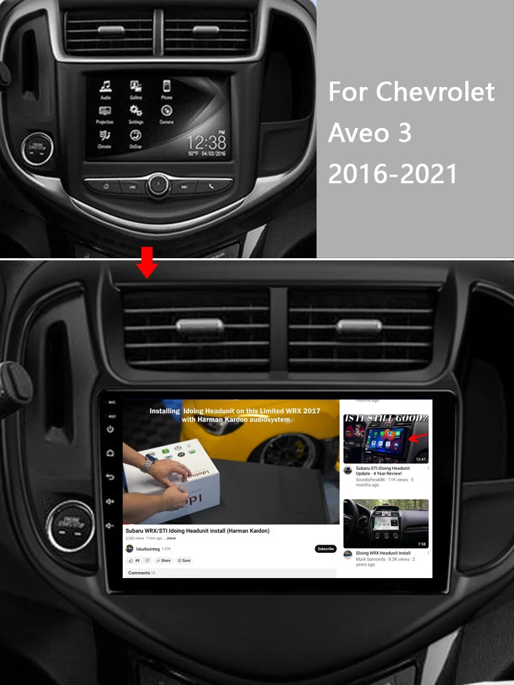 Idoing 9inch Android 13 Radio Head Unit Qualcomm Chip For Chevrolet Aveo 3 2016-2021
