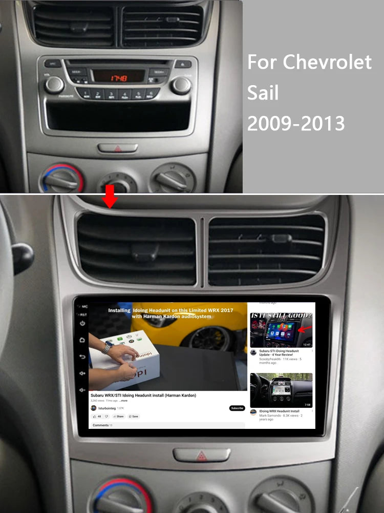 Idoing 9inch Android 13 Radio Head Unit Qualcomm Chip For Chevrolet Sail 2009-2013