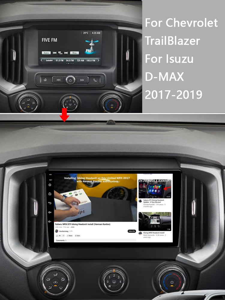 Idoing 9inch Android 13 Radio Head Unit Qualcomm Chip For Chevrolet TrailBlazer 2017-2019 Isuzu D MAX 2017-2019