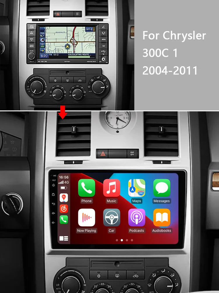 Idoing 9inch Android 13 Radio Head Unit Qualcomm Chip For Chrysler 300C 2004-2011