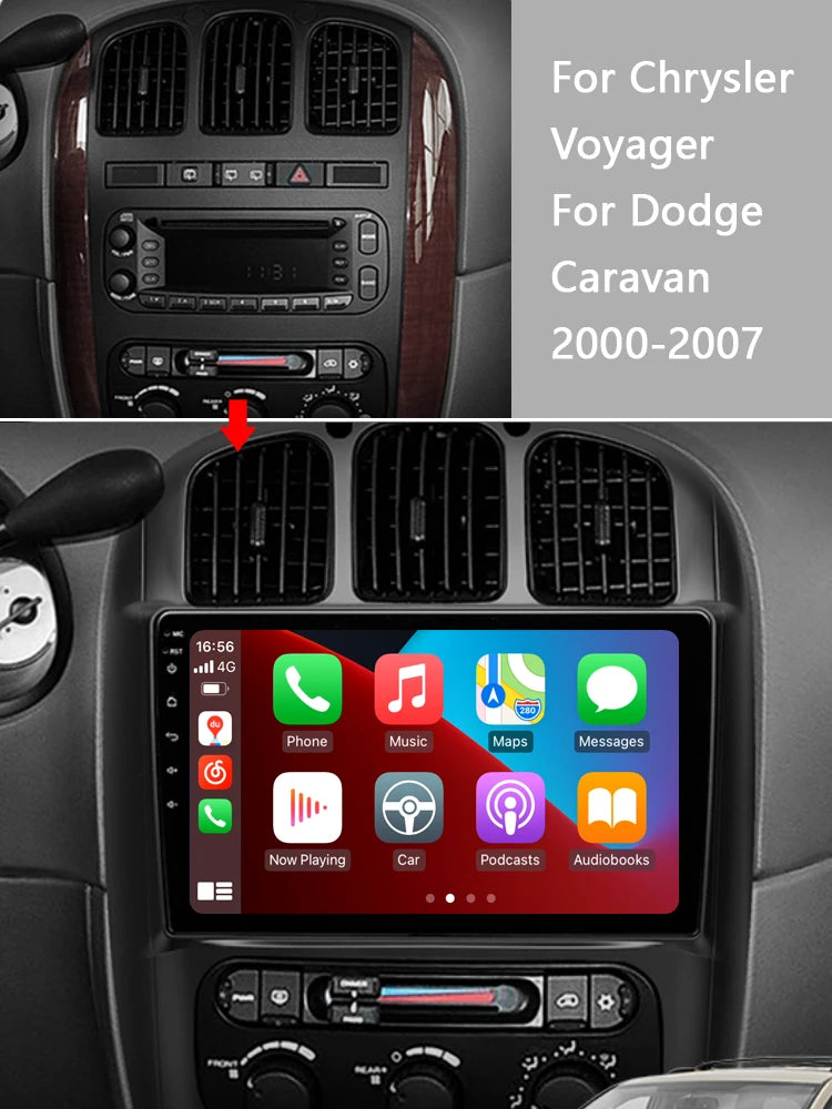 Idoing 10.2inch Android 13 Radio Head Unit Qualcomm Chip For Dodge Caravan 4 Chrysler Voyager RG RS Town&Country RS 2000-2007