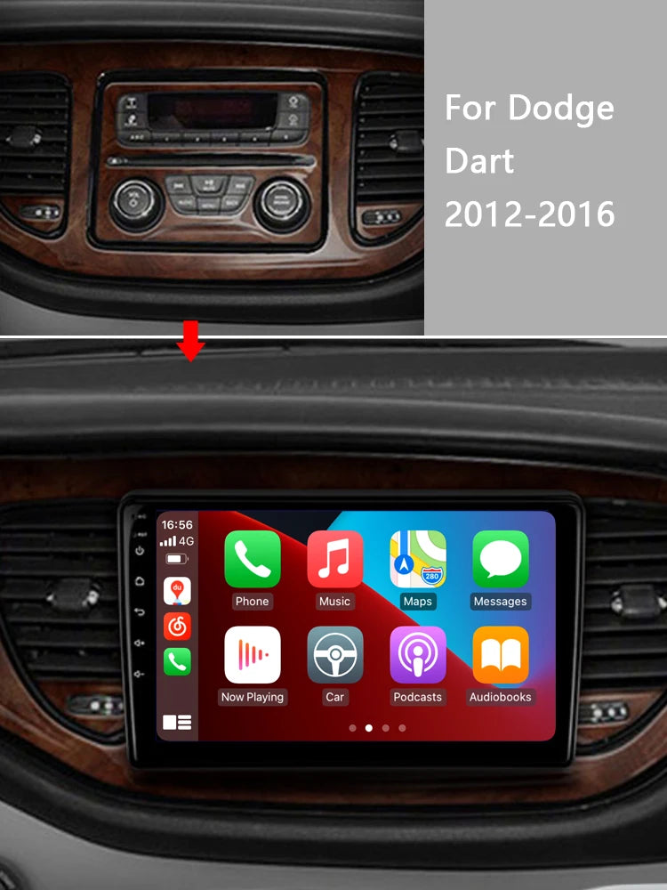 Idoing 9inch Android 13 Radio Head Unit Qualcomm Chip For Dodge Dart 2012-2016