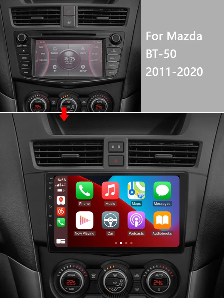 Idoing 9inch Android 13 Radio Head Unit Qualcomm Chip For Mazda BT50 2 2011-2020