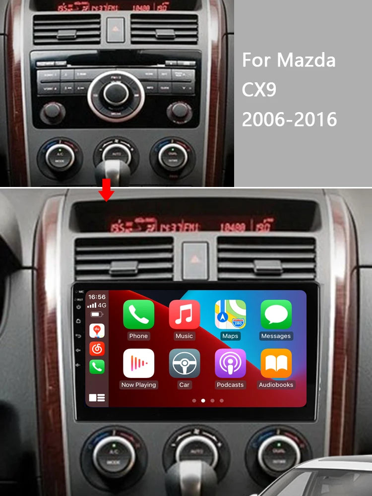 Idoing 9inch Android 13 Radio Head Unit Qualcomm Chip For Mazda CX-9 2006-2016