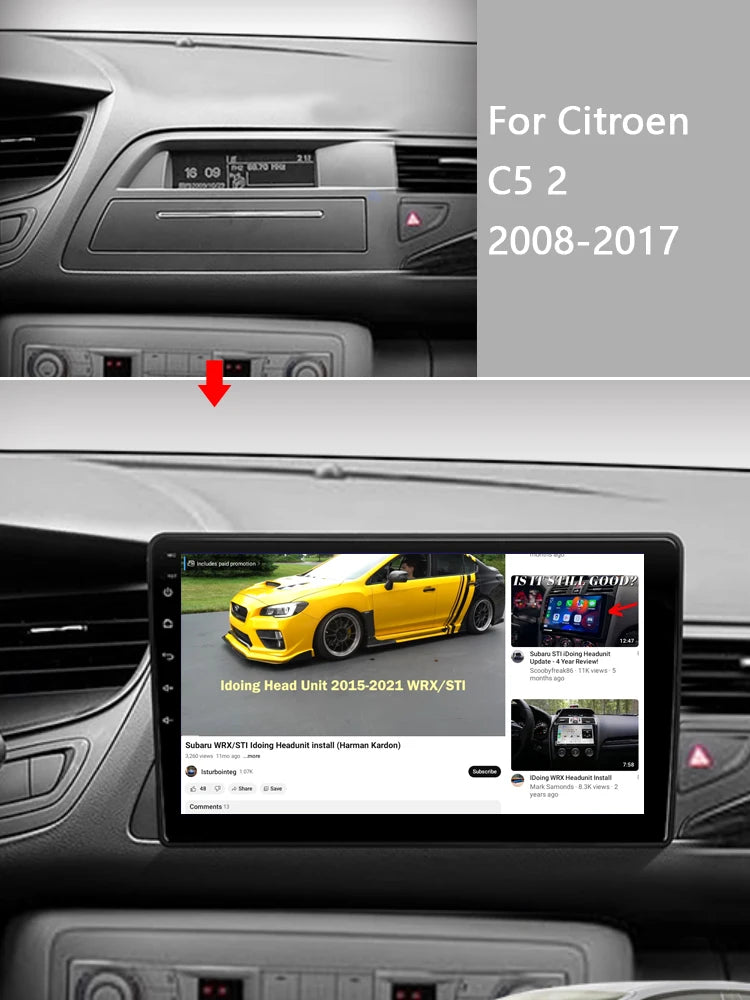 Idoing 10.2inch Android 13 Radio Head Unit Qualcomm Chip For Citroen C5 2 2008-2017