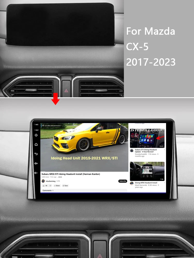 Idoing 9inch Android 13 Radio Head Unit Qualcomm Chip For Mazda CX-5 2017-2023