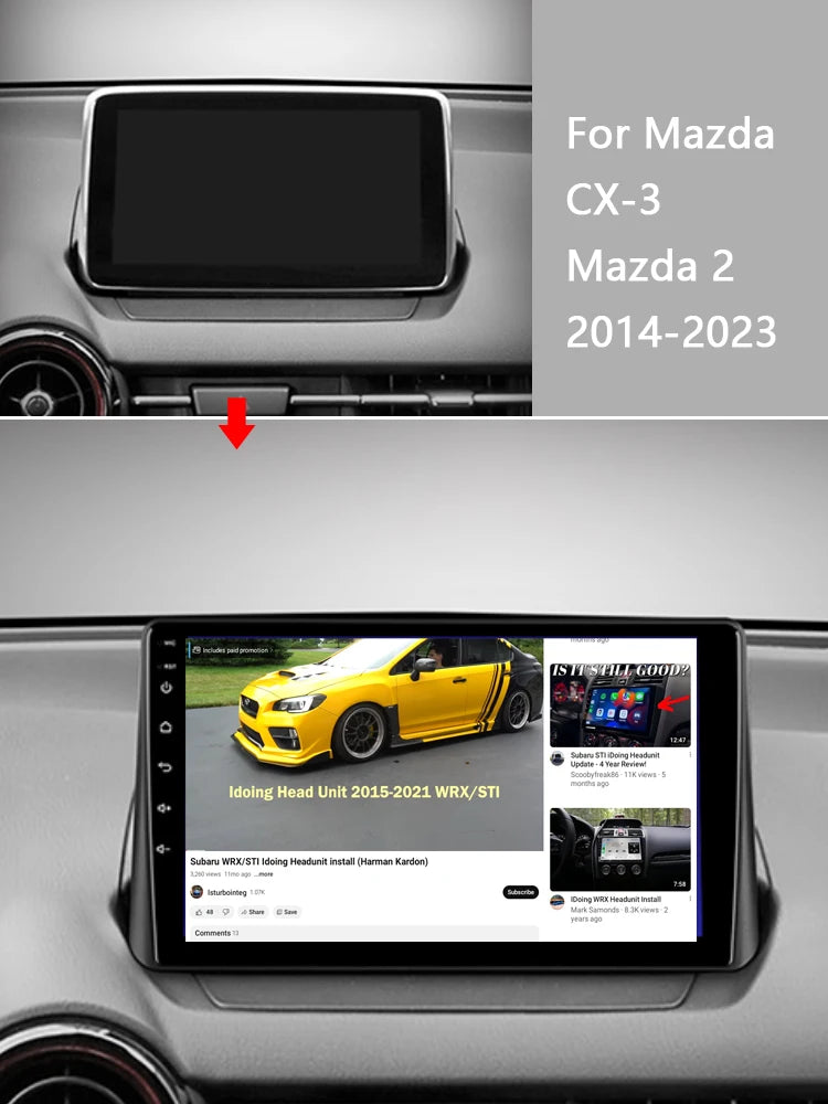 Idoing 9inch Android 13 Radio Head Unit Qualcomm Chip For Mazda CX 3 DK Mazda 2 DJ 2014-2023